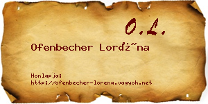 Ofenbecher Loréna névjegykártya